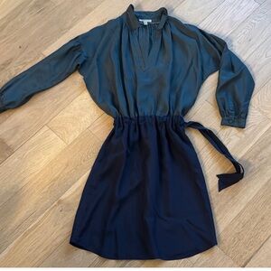 Burberry Silk Dark Teal and navy Dress